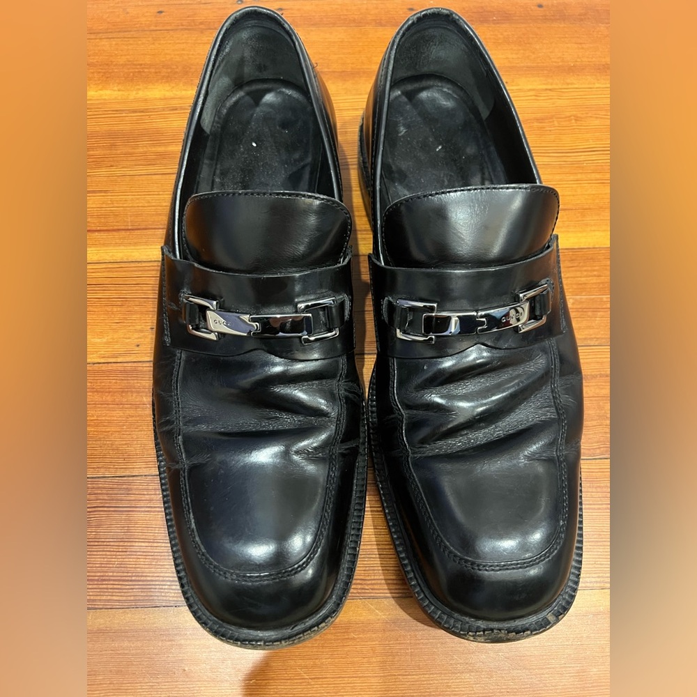 MOVING SALE 🔥 Gucci Black Leather Horsebit Loafers 10D Designer Dress Shoes